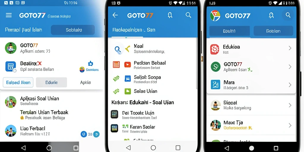Tampilan antarmuka pengguna GOTO77 yang menarik dan informatif.