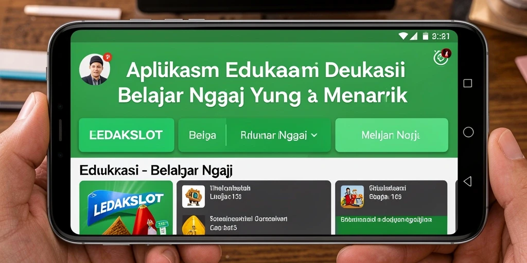 Tampilan antarmuka aplikasi LEDAKSLOT untuk belajar ngaji.