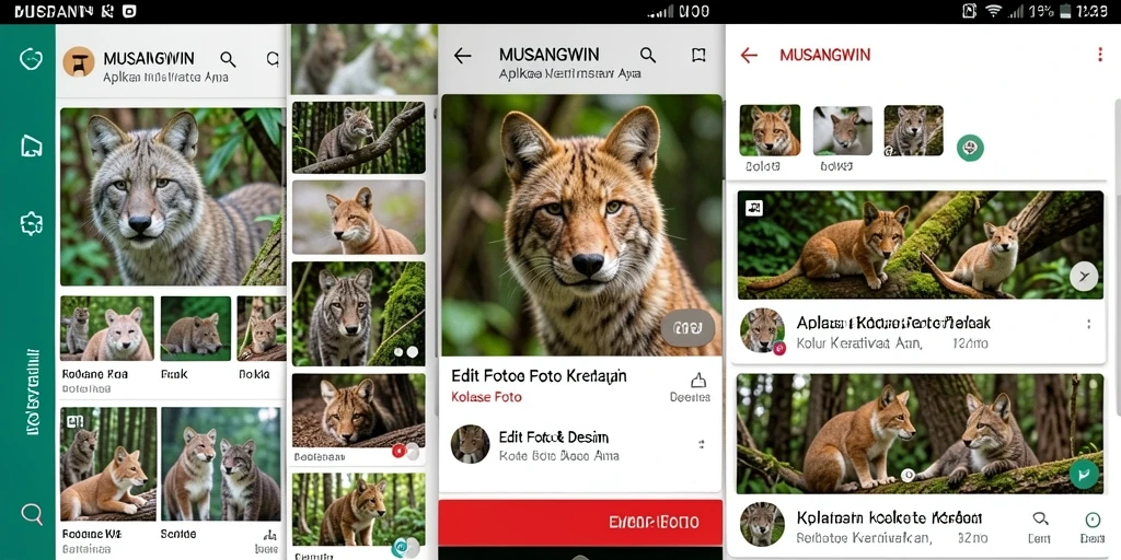 Tampilan antarmuka aplikasi MUSANGWIN untuk kolase foto yang menarik.