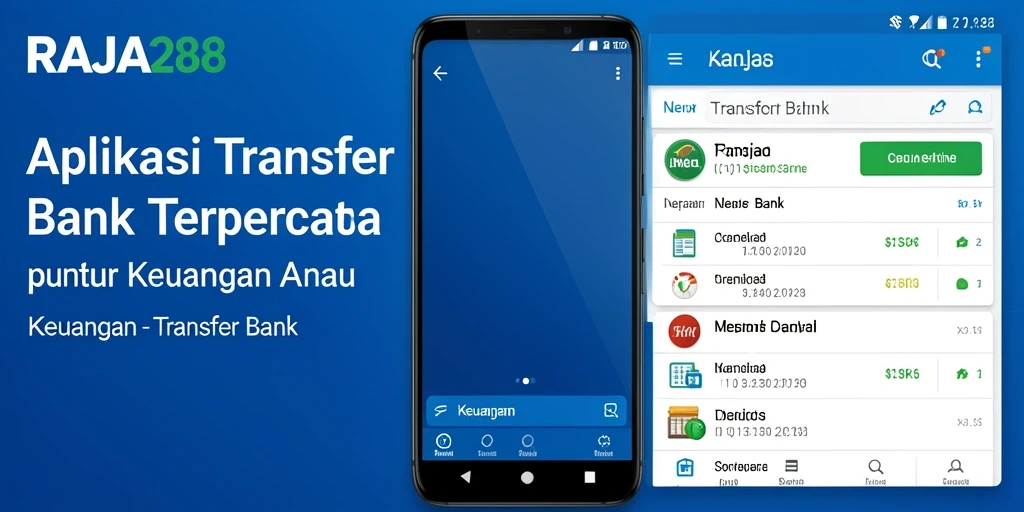 Antarmuka aplikasi RAJA288 dengan fungsi Transfer Bank yang sederhana dan efisien.