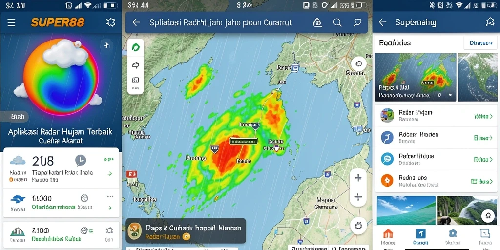 Antarmuka SUPER88 menampilkan radar hujan dengan jelas dan informatif.