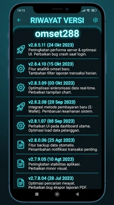 Riwayat Versi Aplikasi omset288 untuk Pengguna Android